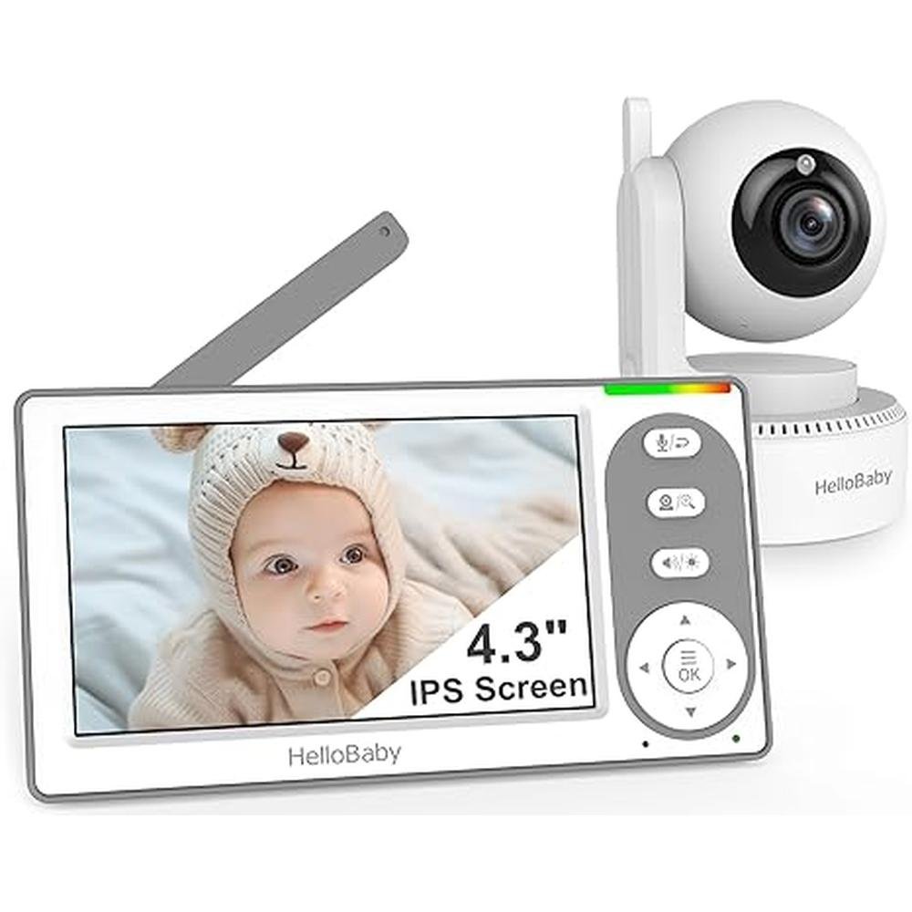 Baby Monitor HelloBaby Video Baby Monitor with 30 Hours Battery Remote Pan Tilt Zoom Baby Monitor No WiFi Baby Monitor with Camera and Audio