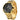 GOLDEN HOUR Luxury Stainless Steel Analog Digital Watches for Men Male Outdoor Sport Waterproof Large Big Size Heavy Wristwatch (Gold Black)