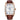BENYAR Waterproof Classic Rectangle Case Vintage Design Watches Leather Strap Business Casual Wrist Watch for Men (Gold)