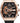 Men's Watches with Silicone Strap Analog Quartz Waterproof Chronograph Luminous Tonneau Watches for Men, Big Face Sport Work Dress Unique Wrist Watch, Rose Gold