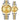 Swiss Brand Two Tone Watch Men Women Gold Silver Stainless Steel Waterproof Couple Watches (Gold)