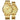 MASTOP Couple Watches Dress Wrist Watch Golden Watch Men Women Stainless Steel Waterproof Quartz Watch (Gold)
