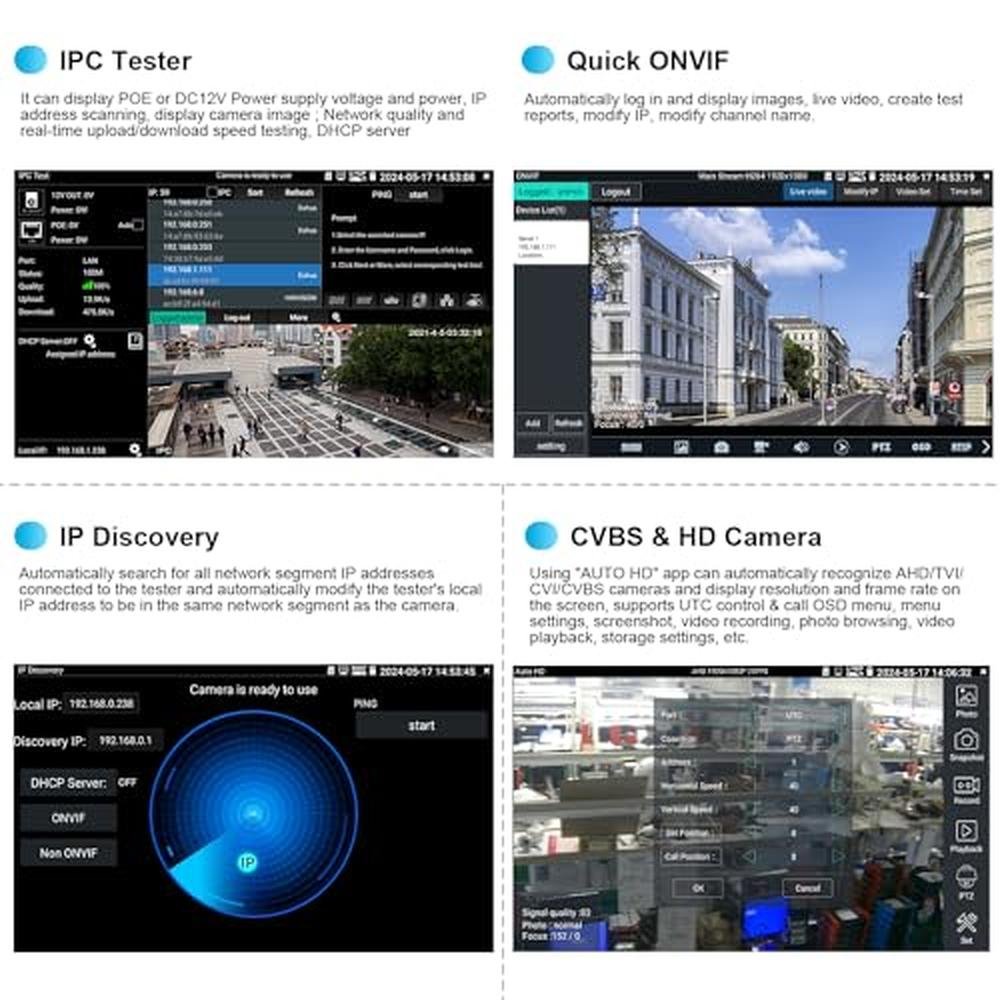 Test Camera | Upgraded 8K IP Camera Tester IPC-5200C Plus | PoE WAN LAN ...