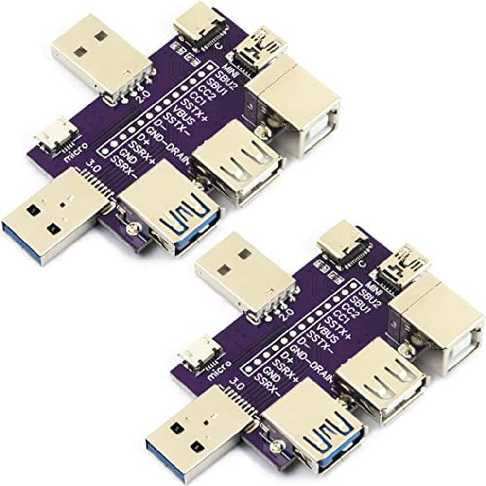 USB Breakout Board | risingsaplings 2pcs 8-in-1 Type A 3.0 Male to Min ...