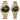His and Hers Couples Watches for Men and Women Stainless Steel Pair Business Waterproof Quartz Analog Wristwatch Valentines Day Gifts for Lover (Black) (Black)