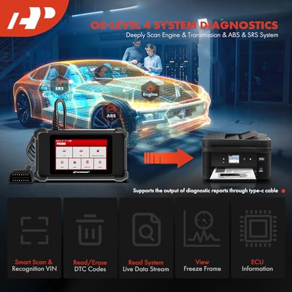 Pd200 System Tool | A-Premium 2025 PD200 Enhanced 4 System OBD2 Scanner Diag ...