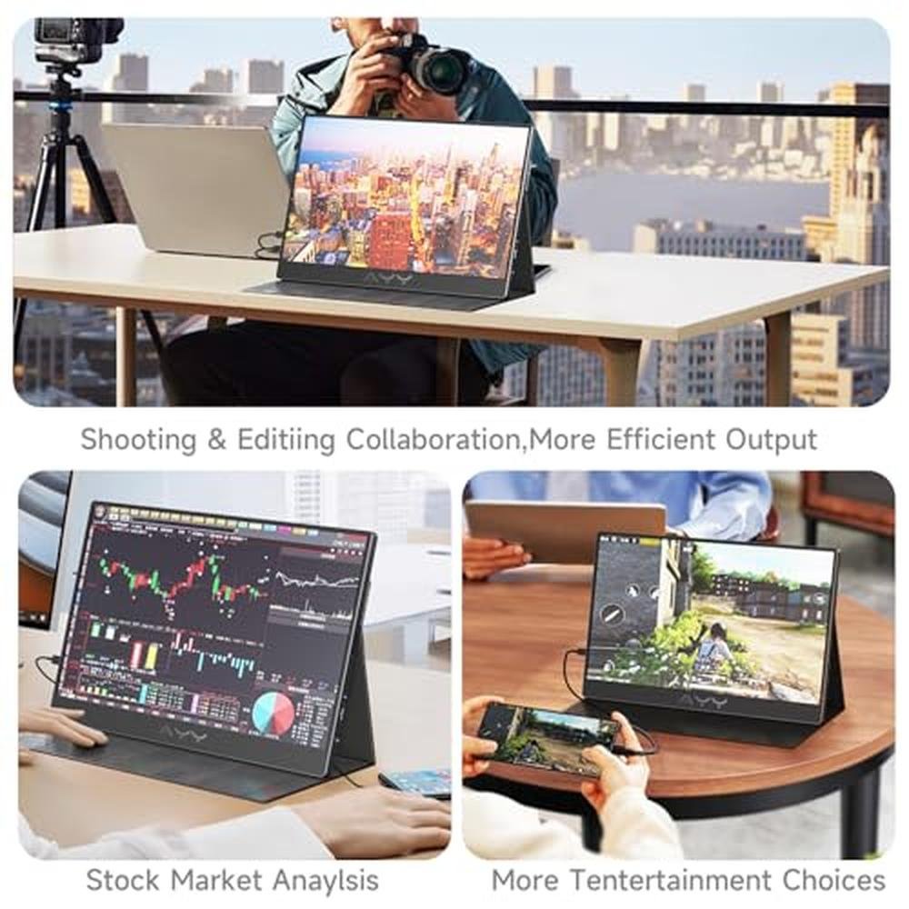 External Precision Monitor Portable Monitor AYY | AYY 15.6 Inch FHD 1080P USB-C HDMI Travel ...