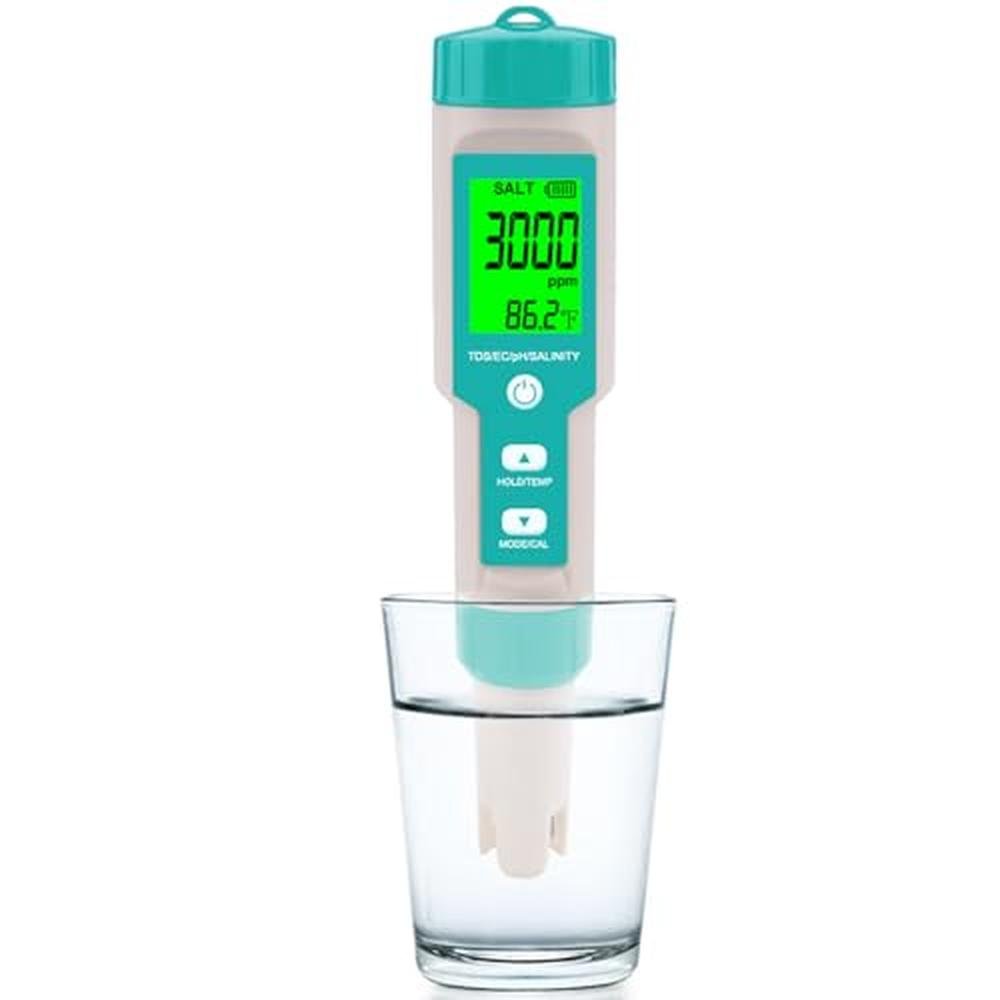 Pool Salinity Testing Kit - 5-in-1 Multifunctional Digital Salinity ...