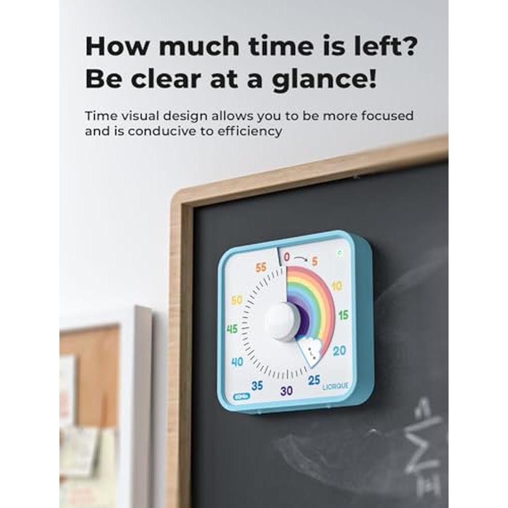 Later Visual Clock Time Management Mastery | LIORQUE 60 Minute Visual Timer for Kids and ...