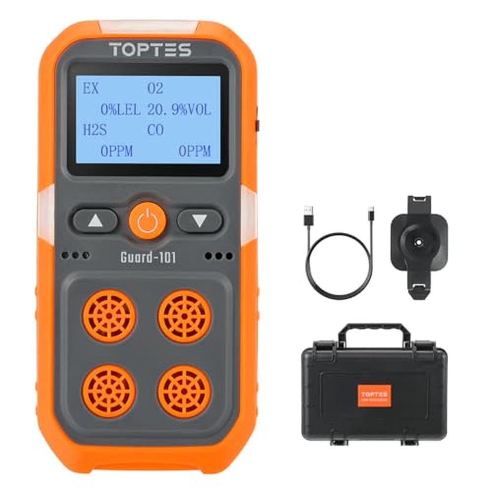 TopTes Guard-101 Gas Detector, 4 Gas Monitor for H2S, CO, LEL and O2 ...