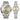 Aroncent Valentines Couple Pair Watches: 2Pcs His and Hers Watches Stainless Steel Waterproof Quartz Analog Wrist Watch - Gifts Set for Lovers Men Women - Style 7