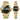 Aroncent Valentines Couple Pair Watches: 2Pcs His and Hers Watches Stainless Steel Waterproof Quartz Analog Wrist Watch - Gifts Set for Lovers Men Women - Style 6