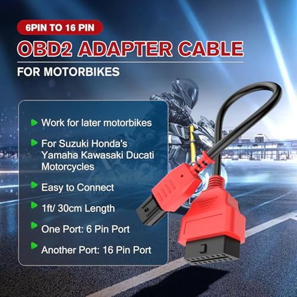 Autel 6 Pin Obd2 Adapter Cable for Kawasaki Yamaha Suzuki Honda Yamaha ...