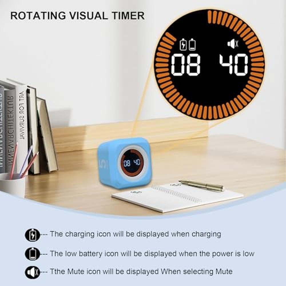 Fip Timer Timer Rotating | FCXJTU Rotation-Sensing Visual Timer Cube Desk ...