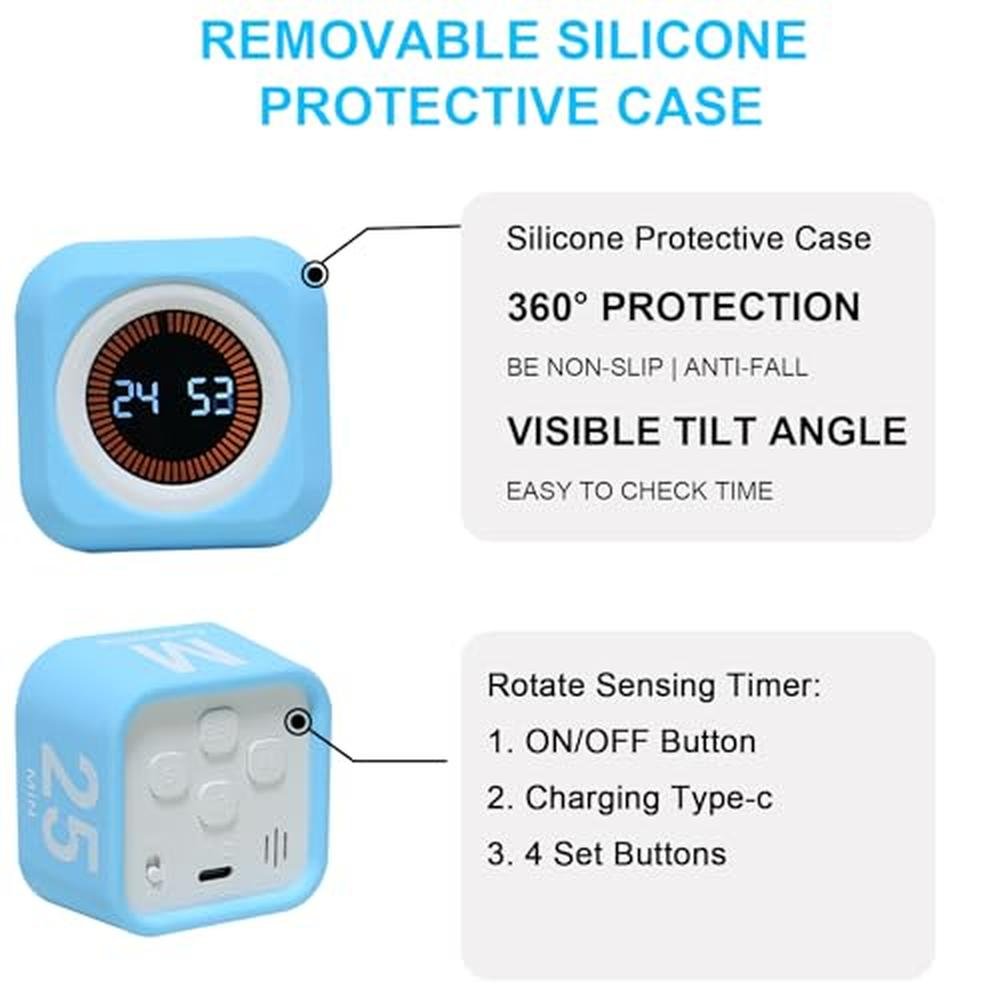 Rotating Countdown Visual Timer Rotating | FCXJTU Rotation-Sensing Visual Timer Cube Desk ...