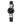 Anne Klein Women's 109443BKBK Silver-Tone Black Dial and Black Leather Strap Watch, BlackSilver_1