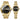 Aroncent Valentines Couple Pair Watches: 2Pcs His and Hers Watches Stainless Steel Waterproof Quartz Analog Wrist Watch - Gifts Set for Lovers Men Women - Style 6, HColor_1