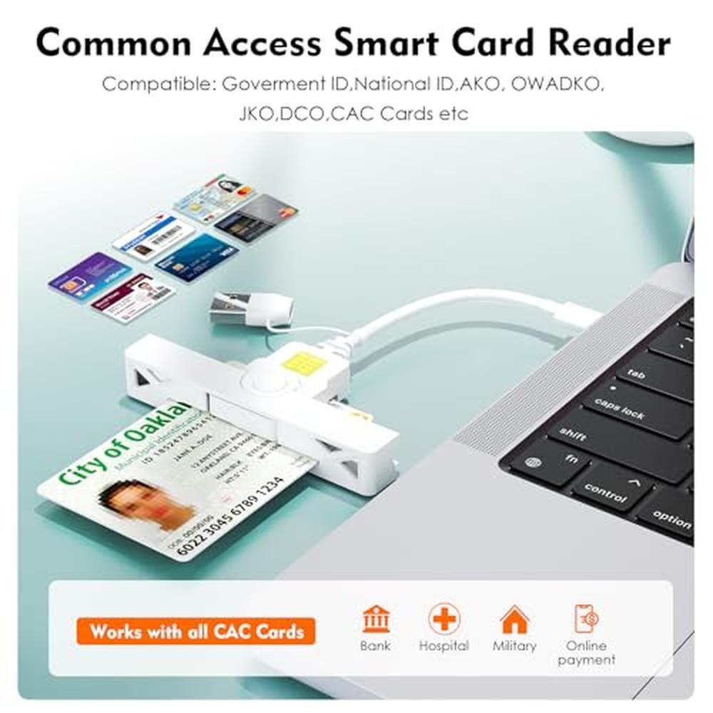 Cac Reader Components CAC Reader | 2-in-1 Type C Dual Connector DOD Military USB | Premium ...