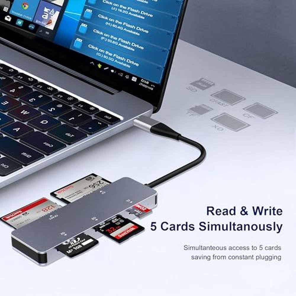 Fast Reader Image CFast Reader | CFast 2.0 Card Reader 5-in-1 USB C USB 3.0 Aluminum ...