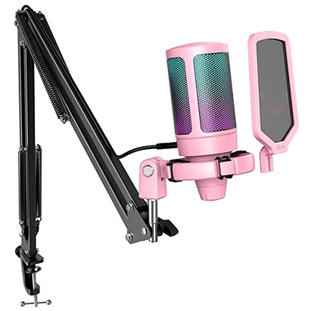 Computer Microphone Pink Microphone Fifine | Fifine A6T Pink USB Gaming Microphone Kit | Premium ...