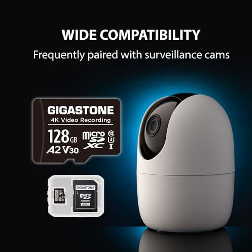 100mb Camera Gigastone 128GB Micro SD Card A2 V30 5-Pack | High-Speed Storage for 4K ...