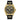 GUESS Comfortable Gold-Tone Black Stain Resistant Silicone Watch with Crystal Embellished Day, Date + 24 Hour Military/Int'l Time. Color: Black (Model: U1132G1)_BlackGoldToneBlack_1