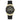 GUESS Gold-Tone Stainless Steel + Black Stain Resistant Watch with Day + Date Functions. Color: Black (Model: U1053L7), BlackGoldToneBlack_1