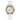 GUESS Stainless Steel + Rose Gold-Tone White Stain Resistant Silicone Watch with Day + Date Functions. Color: White (Model: U1053L2), WhiteSilverToneWhite_1