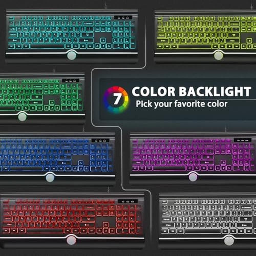 Backlit Keyboards | HeengYanson 7-Color Backlit Wired Keyboard ...