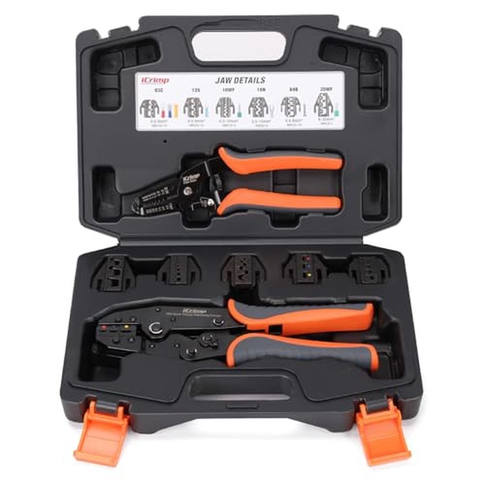 Crimp Ratcheting Insulated iCrimp | USA Warehouse 8-Piece Ratcheting Crimping Tool Set ...