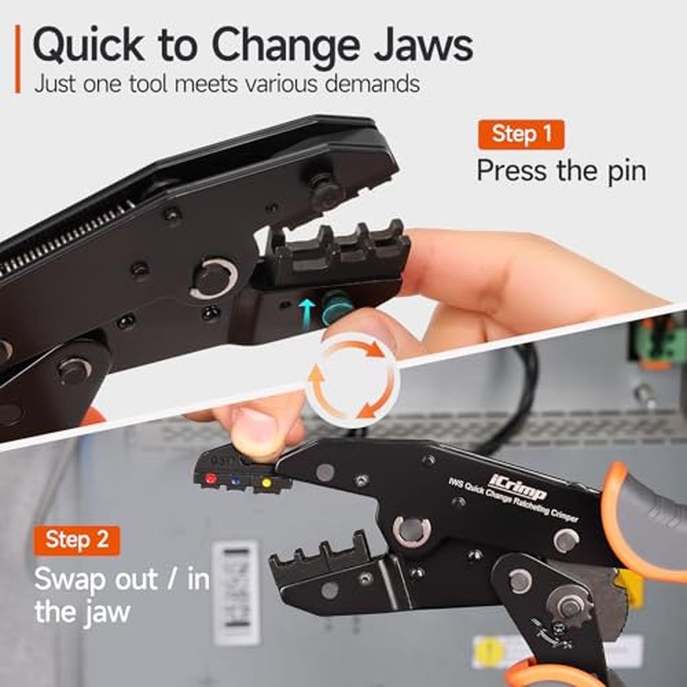 Crimp Ratcheting Insulated iCrimp | USA Warehouse 8-Piece Ratcheting Crimping Tool Set ...