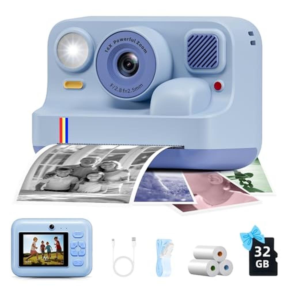 Print Camera | Instant Print Camera for Kids | 1080p Selfie Portable ...