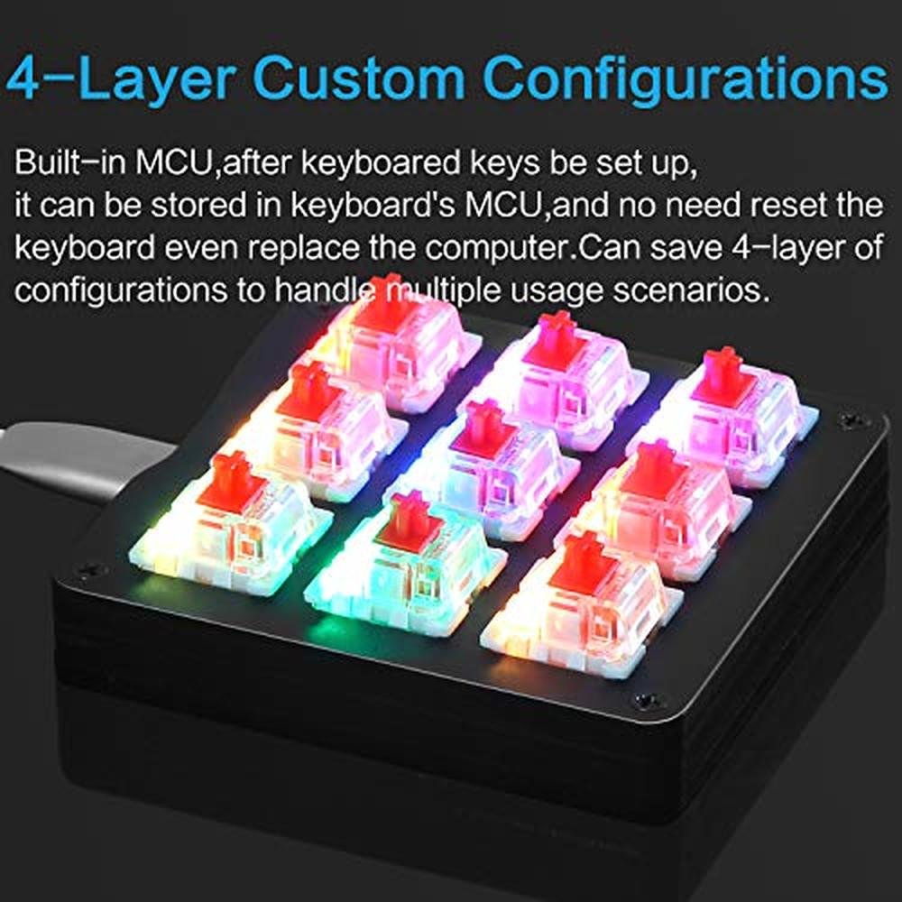 Single Led Keyboard Switch One Handed Keyboard | Koolertron One Handed Macro Mechanical Keyboard ...