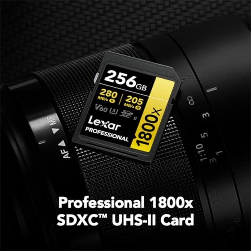 Memory Card Golde Lexar 256GB | Professional 1800x UHS-II SDXC Memory Card GOLD Series ...