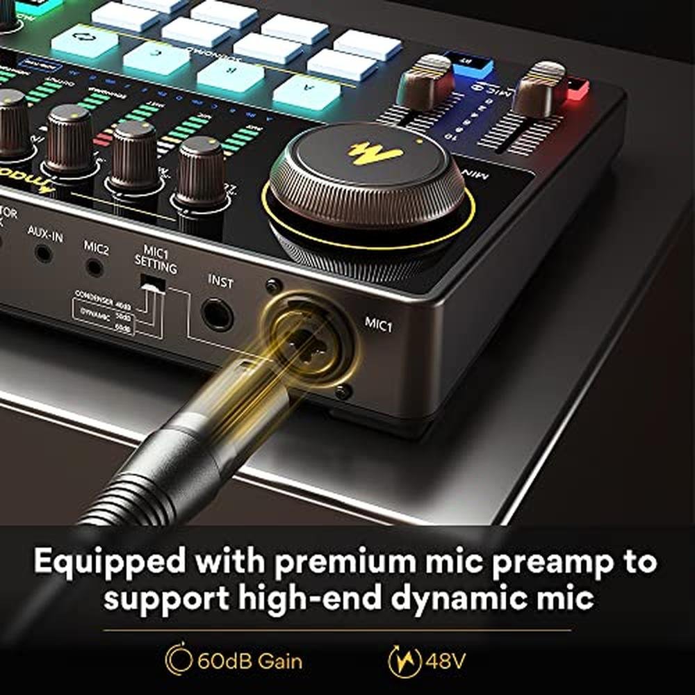 Manocaster Interface Maono Audio Interface | MaonoCaster 10-Channel Podcast Mixer with Pro ...