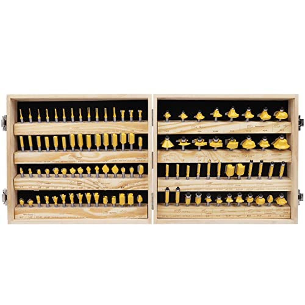 MNA 100 Piece Router Bits Set, 1/4 Inch Shank Expert Router Bit Kit wi ...