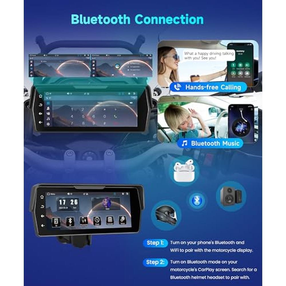 Touch Dynamic Rear Display Motorcycle Front+Rear Dash Cam | 6.86 Inch IPS Touch Screen 1080P ...