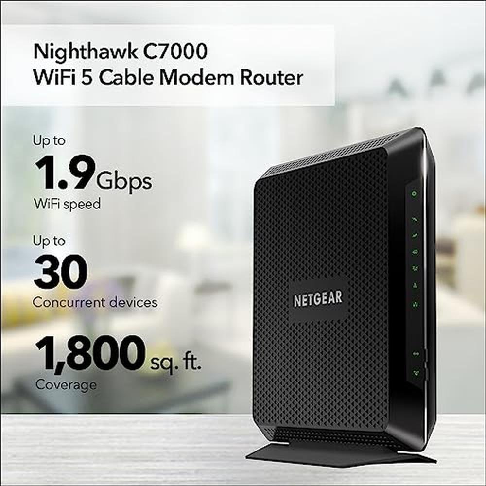 Netgear Router Internet Cable NETGEAR Nighthawk Cable Modem and WiFi 5 Router Combo (C7000) - Compat ...