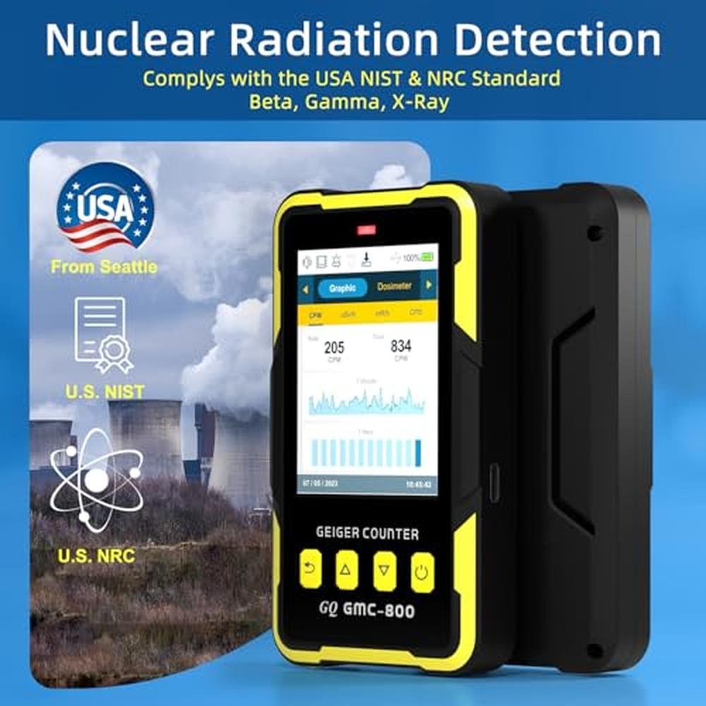 Nuclear Radiation Detector | GQ-800 Geiger Counter USA Design | High ...