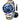 OLEVS Watch for Men Blue Face Gold Silver Stainless Steel Waterproof Dress_1