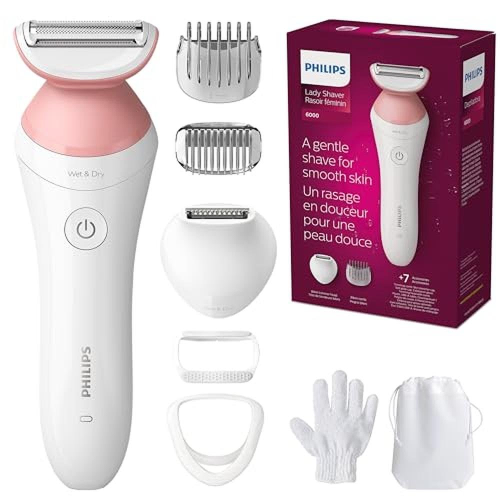 Philips Beauty Lady Electric Shaver Series 6000, Cordless with 7 Acces ...