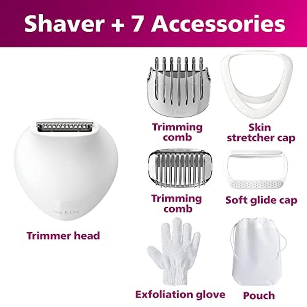 Philips Beauty Lady Electric Shaver Series 6000, Cordless with 7 Acces ...