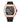 PINTIME Fashion Mens Tonneau Watch Hollow Punk Chronograph Sports Wristwatch Luxury Designer Mens Quartz Silicone Watches_BlackStrapRoseCase_1