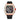 PINTIME Fashion Mens Tonneau Watch Hollow Punk Chronograph Sports Wristwatch Luxury Designer Mens Quartz Silicone Watches_BlackStrapRoseCase_1