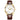 QBAIZI Gold and White Watch for Men Brown Leather Watches Elegant Three Hands Date Day Analog Mens Dress Watch Classic Easy to Read Water Resistant Quartz Men's Wrist Watches Relojes De Hombres, WhiteFaceBrownLeatherBand_1