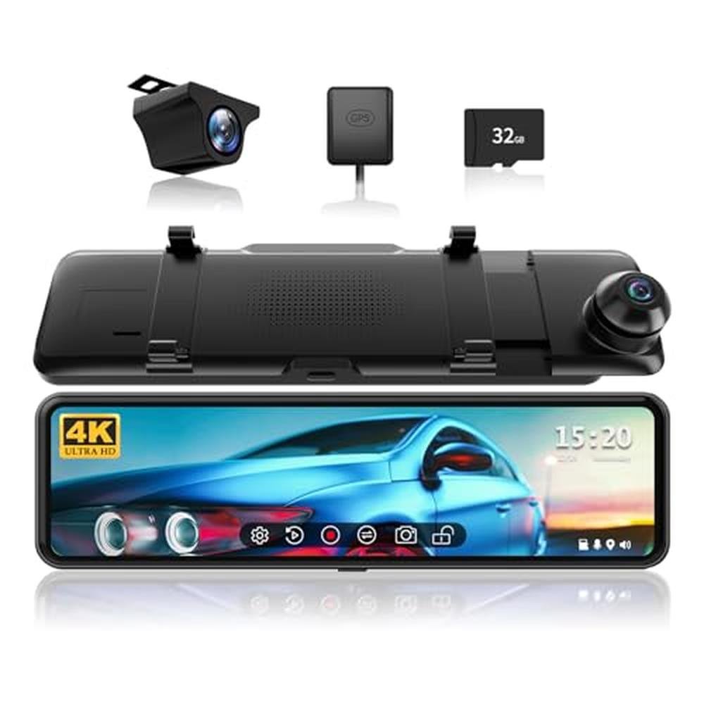Unwired Rear Mirror Camera REDTIGER T700 Rear View Mirror Camera 11'' 4K UHD Front and 1080P Mirr ...