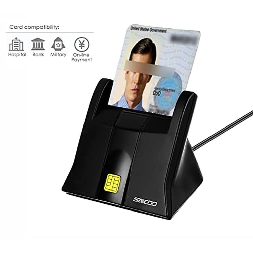 Dod Card SAICOO Smart Card Reader | DOD Military-Grade USB Common Access CAC ...