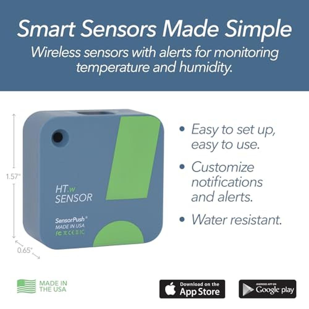 SensorPush HT.w Smart Temperature Sensor & Humidity Sensor - Thermomet ...