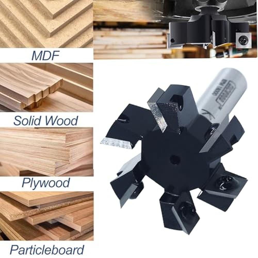 Slab Flattening Router Bit 1/2 Shank, 6-Wing, 2
