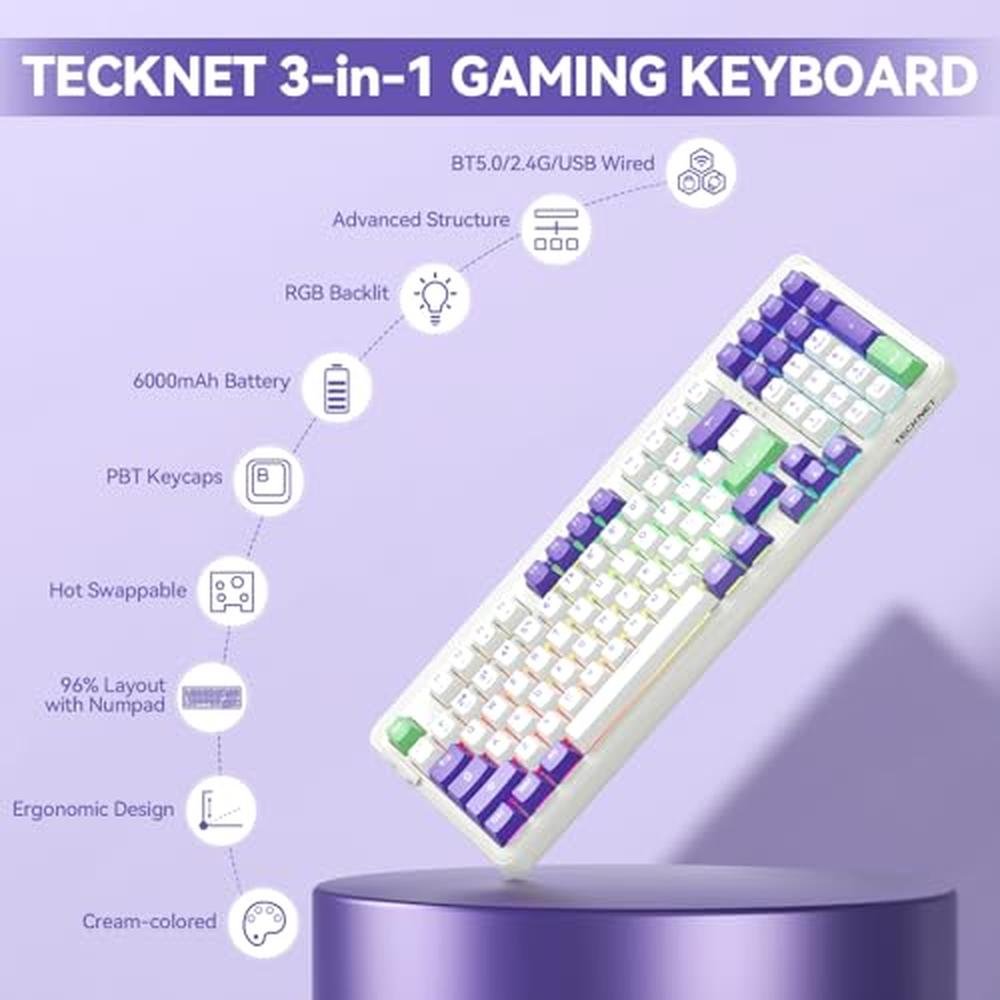 Tecknet Keybored Keys Keyboard Tecknet | TECKNET Mechanical Gaming Keyboard Hot-Swappable ...